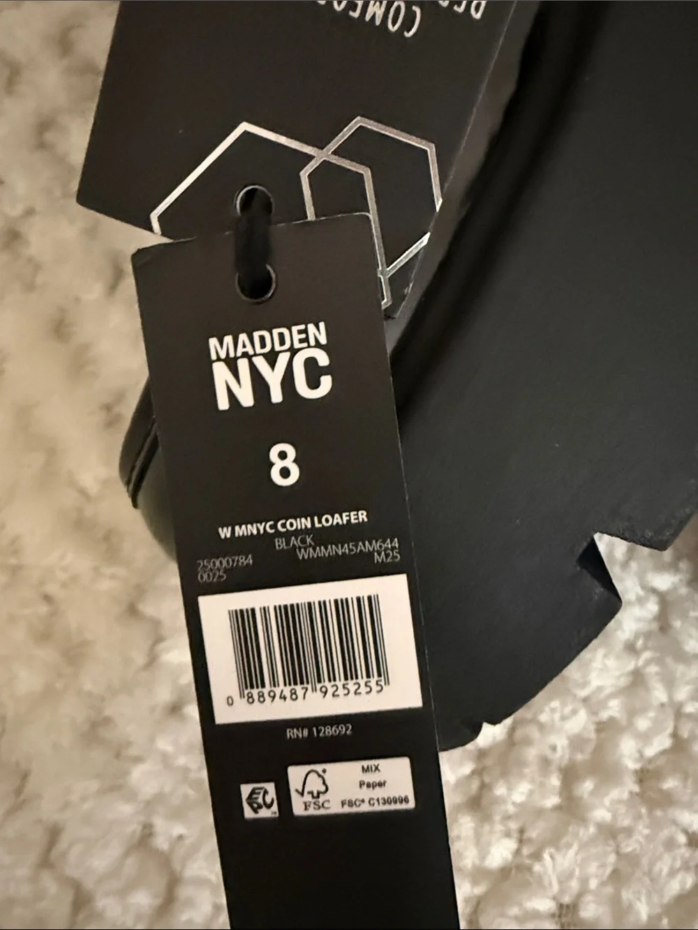NWT Women’s 8 Madden New York City Lug Sole Coin Black Patent Loafer Cottagecore